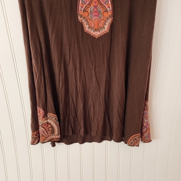 Free People espresso cotton criss cross straps w/ paisley print. - Picture 4 of 10